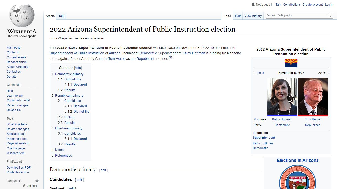 2022 Arizona Superintendent of Public Instruction election