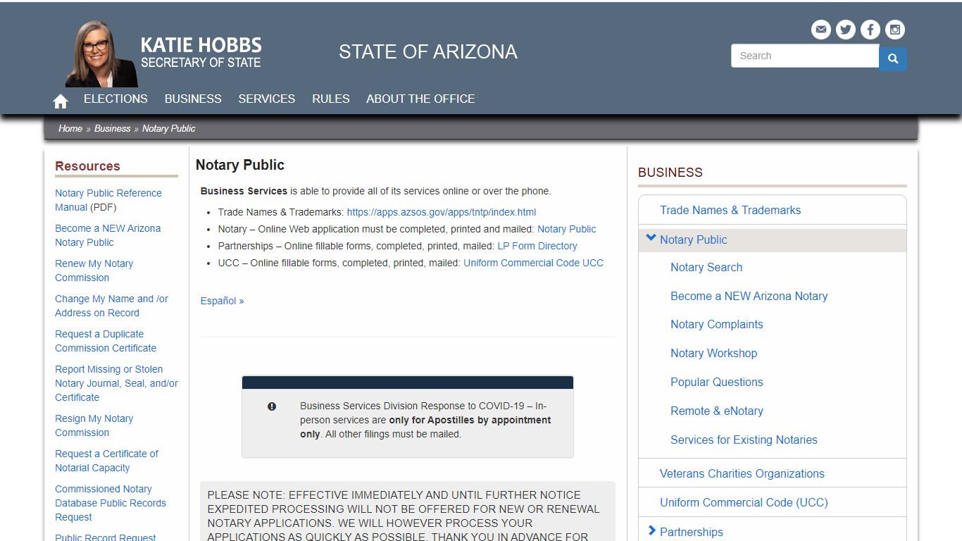 Notary Public | Arizona Secretary of State - AZ SOS